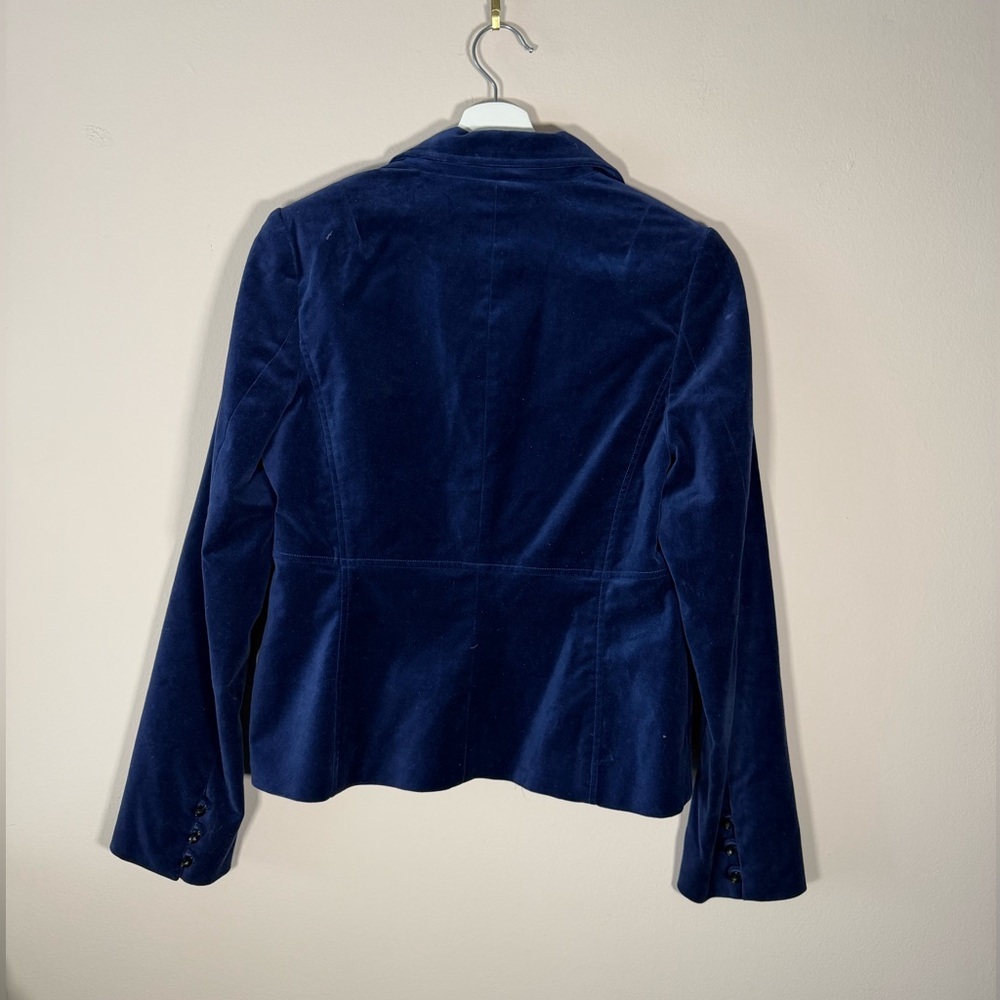 Vintage y2k velvet navy blue blazer with bead buttons - 10 - Picture 3 of 6